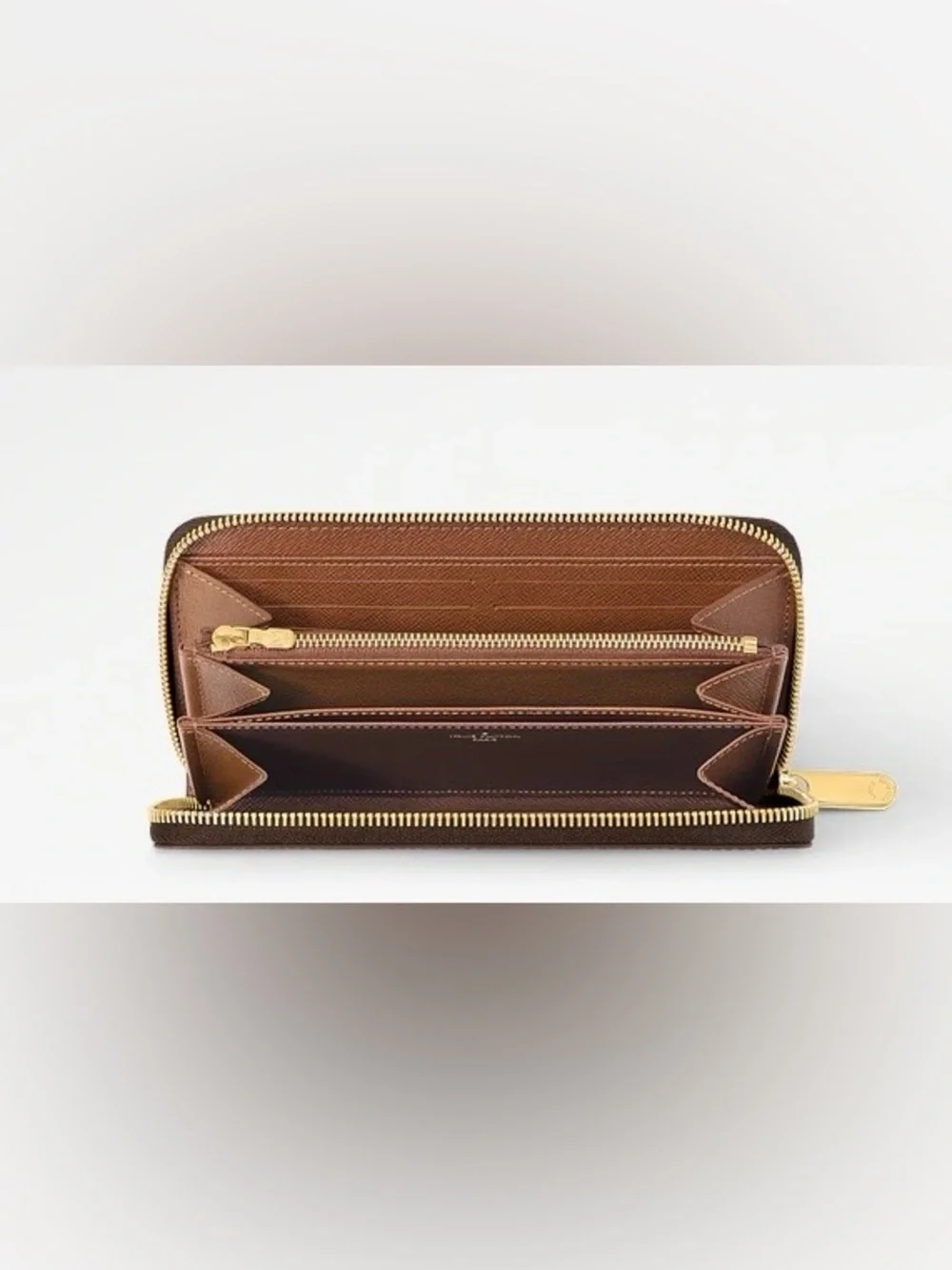 Louis Vuitton Brown Monogram Zip Around Card Holder Wallet